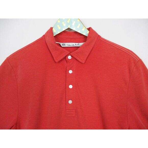 Travis Mathew Other - Travis Mathew Golf Polo Shirt Men Medium Red Pima Cotton Blend Short Sleeve Logo